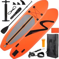 B705 $95  12FT Inflatable Stand Up Paddle Board, 3 Fins Paddleboard with Full SUP Accessories for All Skill Levels, Portable Two-Way Hand Pump and Car