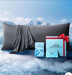 Ice Cooling Body Pillowcase for Hot Sleepers, Stay Cool All Night, Silky Touch Long Body Pillow Cases with Invisible Zipper, Soft Breathable Body Pill