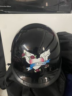 HCI Women's Black Lady Rider Motorcycle Polo Helmet -