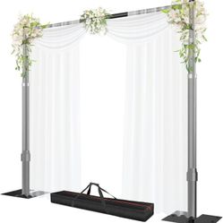 Pipe and Drape Backdrop Stand, 8.9x10ft Heavy Duty Adjustable Background Frame with Metal Base, Back Drop Holder for Parties Photography Wedding Photo
