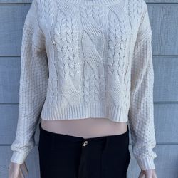 Women’s Aster cream knitted long sleeve top size L