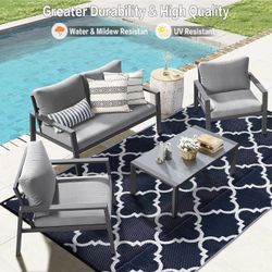 Outdoor Rug for Patios Clearance,Waterproof Mat,Large Outside Carpet,Reversible Plastic Straw Camping Rugs,Rv,Porch,Deck,Camper,Balcony,Backyard (5x8,