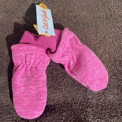 Cat & Jack Pink Fleece Mittens Toddlers 2T -5T