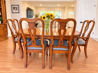Wood Dining Table Set with 6 Chairs