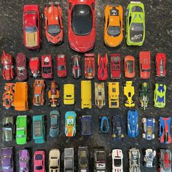 Hot Wheels and Die-Cast Toy Car Lot - 50 Cars Total
