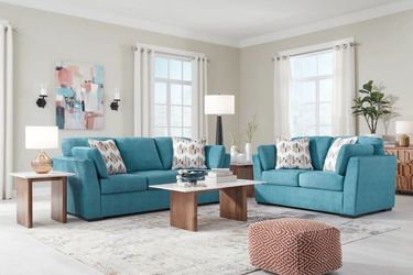 NEW Teal Living Room Set Sofa Loveseat Chair Ottoman💥$10 Down💥NO CREDIT