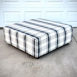 Large Plaid Cloth Ottoman