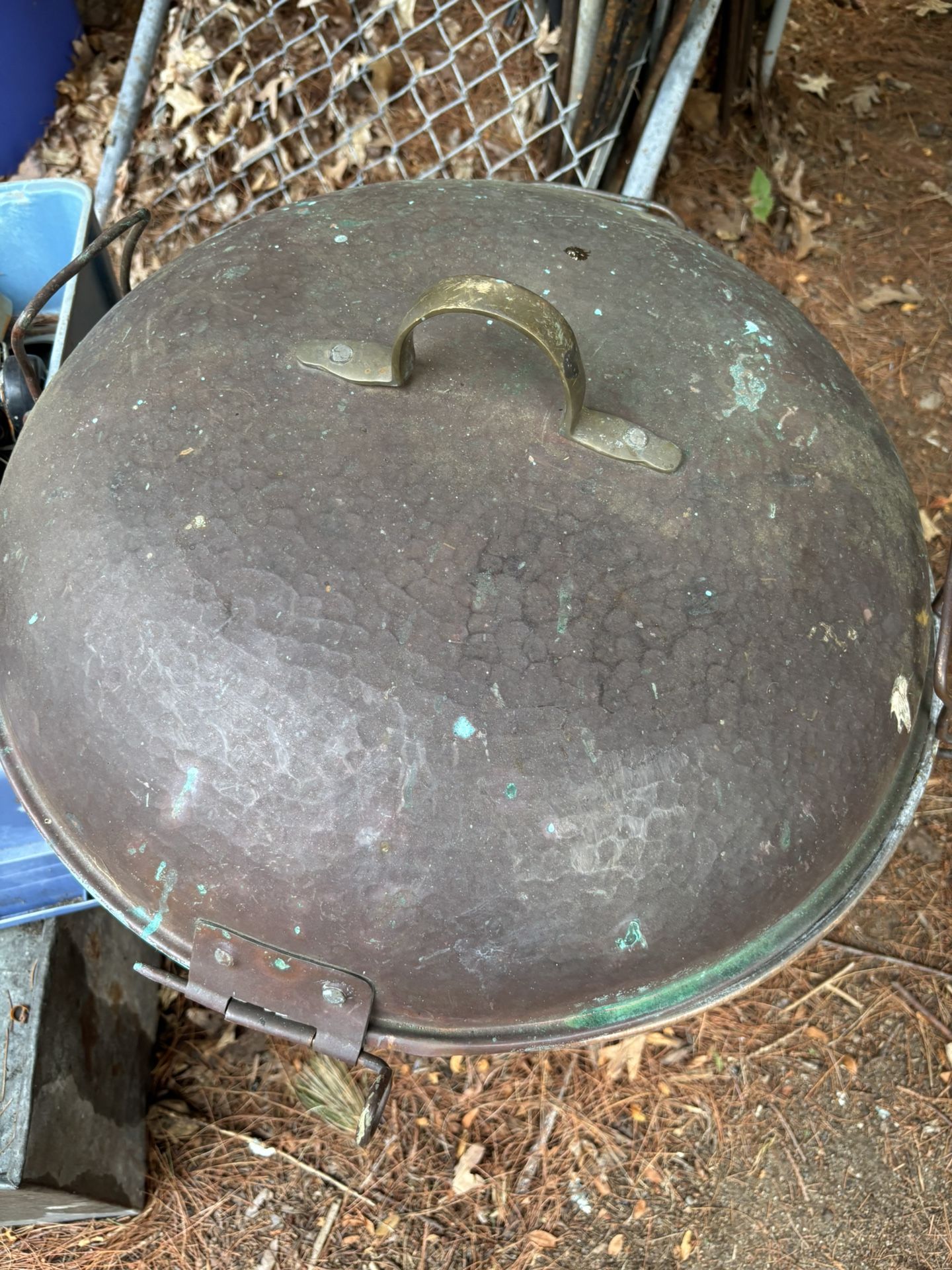 Huge Copper Roasting Pan With Cover 20” X 12