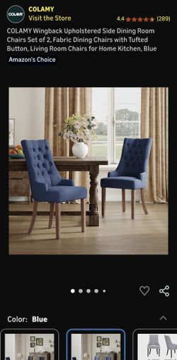 COLAMY Wingback Upholstered Dining Chairs ( Set Of  2)