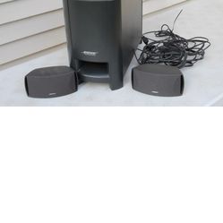 Bose CineMate Digital Home Theater System Subwoofer Sub w/ 2 Speakers + Cords