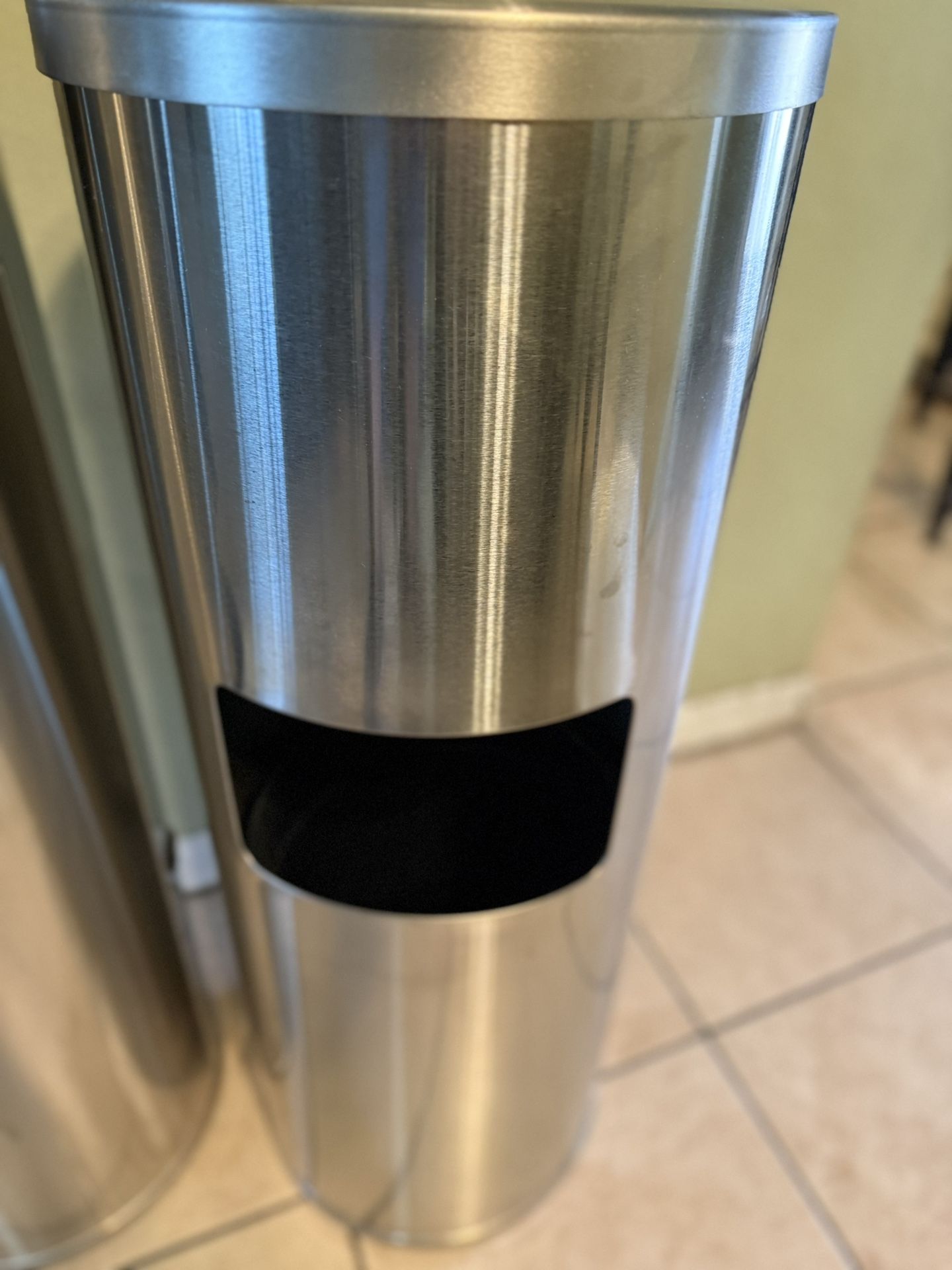 Stainless Steel Floor Stand Wipe Dispenser with Built-in Trash Can: 1 available