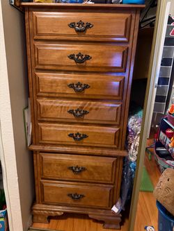 Tall Wood 7-Drawer  Dresser