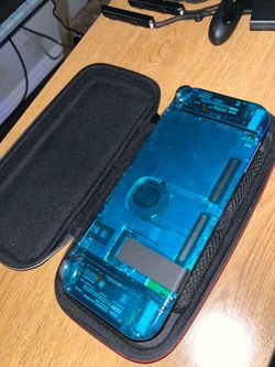 Nintendo Switch *Custom* Transparent Blue Console Bundle