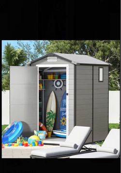 4x6 Resin Outdoor Storage shed with Reinforced Floor