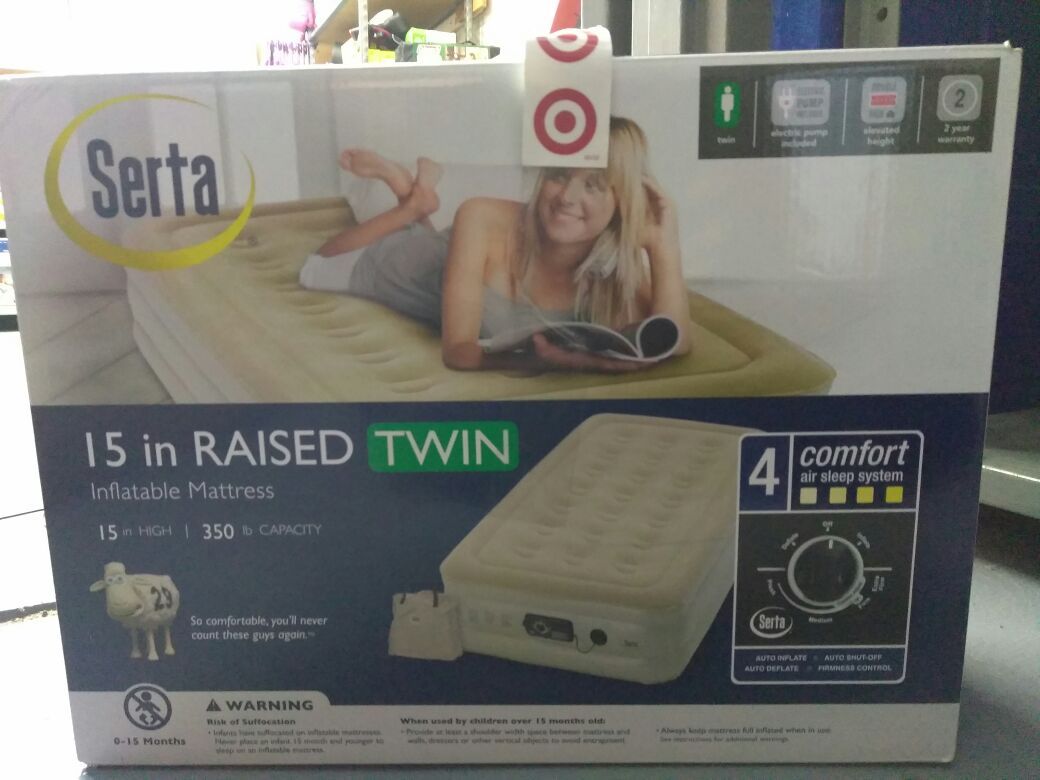 Serta Double High twin air mattress with electric pump included