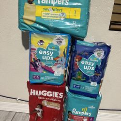 Diapers Sizes 1,2 4t-5t,5t-6t,6 $6.50 Each