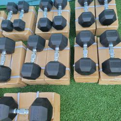 NEW Rubber Hex Dumbbells Home Gym Olympic Weights Dumbbell Weight Set
