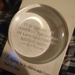 Earl Warren Quote Paperweight 