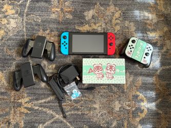 Nintendo Switch V2 Bundle + Animal Crossing Skin & Accessories