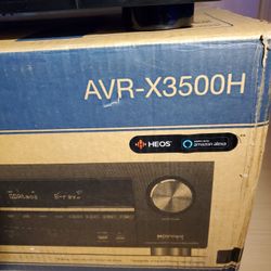 Denon Bluetooth WI-FI Heos AVR X3500H 7.2 Channel Full 4K  Ultra HD AV Receiver With Remote  AM FM Antennas