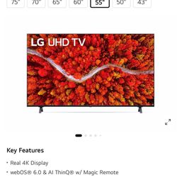 55 Inch LG UHD Smart TV - Free To Pick Up