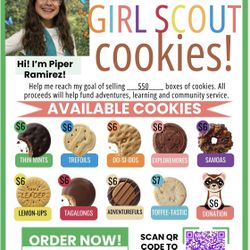 GIRL SCOUT COOKIES AVAILABLE NOW!