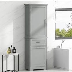Assembled new Tall Bathroom Storage Cabinet Freestanding Storage Cabinet
