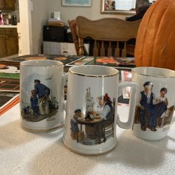 Norman Rockwell Set 6 Cups