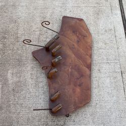 Copper Wine Bottle And Glasses Wall Holder 34”x19”