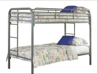 Metal bunk bed gray color