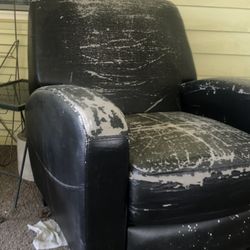 Black Pleather Recliner - Free