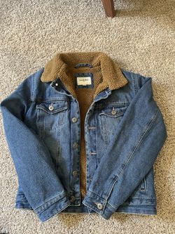 Denim Jacket With Brown Sherpa Lining