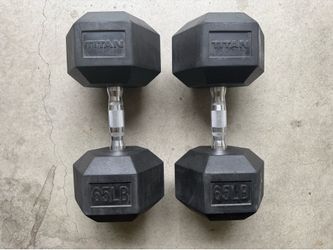 Titan 65lbs Hex Dumbbells