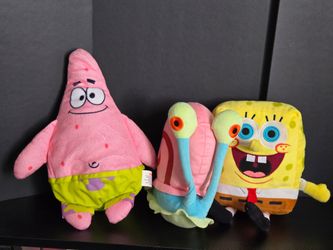 Lot Of 3 Nickelodeon Spongebob Sqarepants - Patrick - Gary SpongeBob Plush