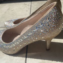 6 1/2 sized rhinestone heels