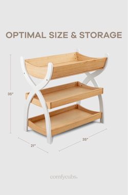 ✨ Modern Wooden Baby Changing Table w/ Storage Shelves – Excellent Condition 👶🧸✨