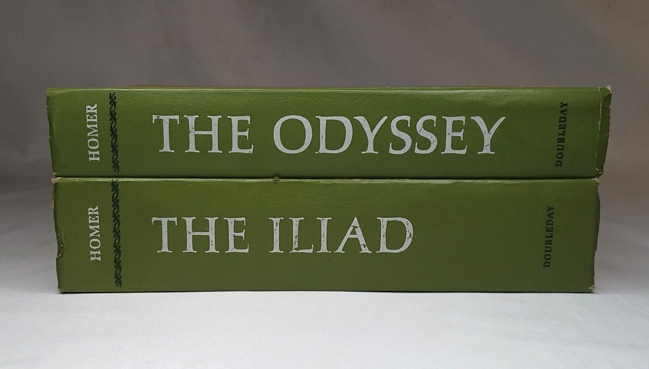 Homer THE ILIAD & THE ODYSSEY Vintage Hardback Books Lot Of 2 From 1961 No DJ