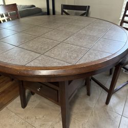 High Wooden Dining Table 