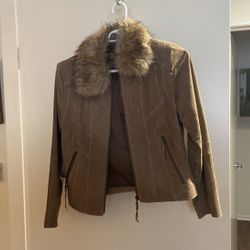 Leather Jacket Beige 