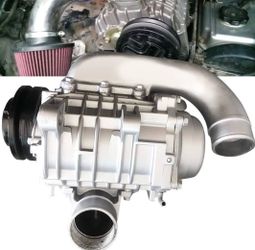 Supercharger SC14 Cherokee Roots Aluminum Compressor Blower Booster Turbine Universal For Car SUVs Engine Modification Silver