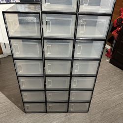 Shoe Storage Organizers, Stackable Clear Plastic Boxes for Sneakers