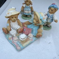 Set of Tree Vintage 1992 Cherished Teddies Freda and Tina Friendship Figurine 911747/202452/202401 