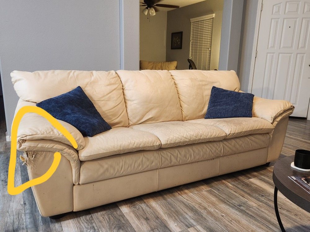 FREE!!! Real Leather Couch