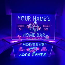 Custom Name Home Bar LED Neon Sign! Personalized Home Bar Neon Sign 8x12”