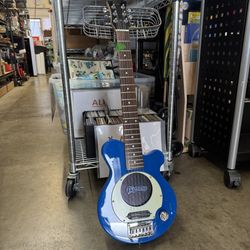 Pignose PGG-200 Deluxe Electric Guitar with Built-In Amp Blue Good Condition 