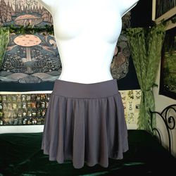 Grey Soft Fit And Flare Flowy Skirt Shorts Skort L
