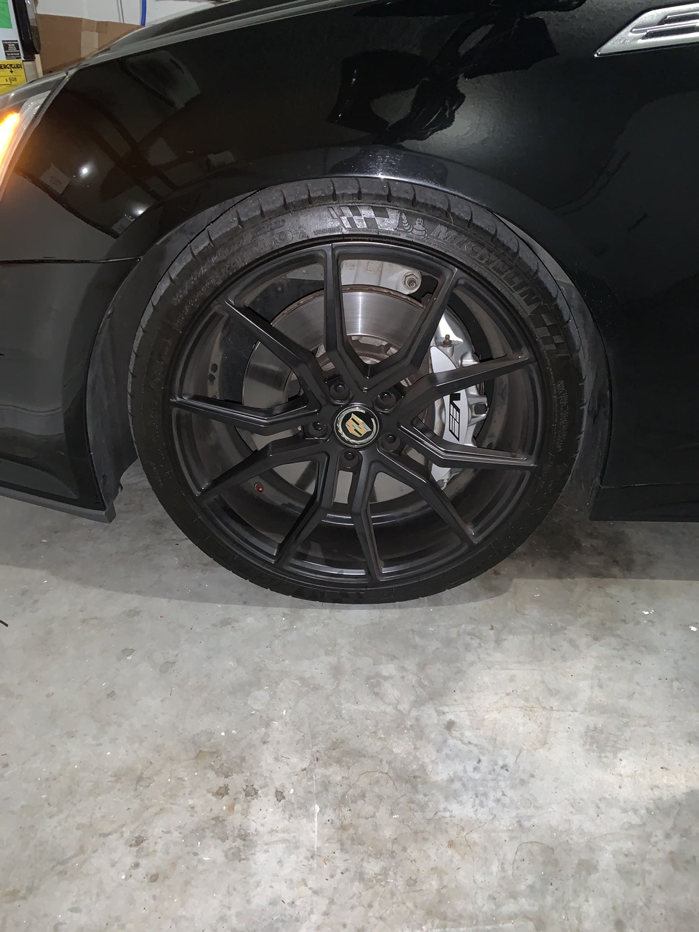 20 inch 5x120 wheels and Michelin tires (currently on Cadillac CTS)