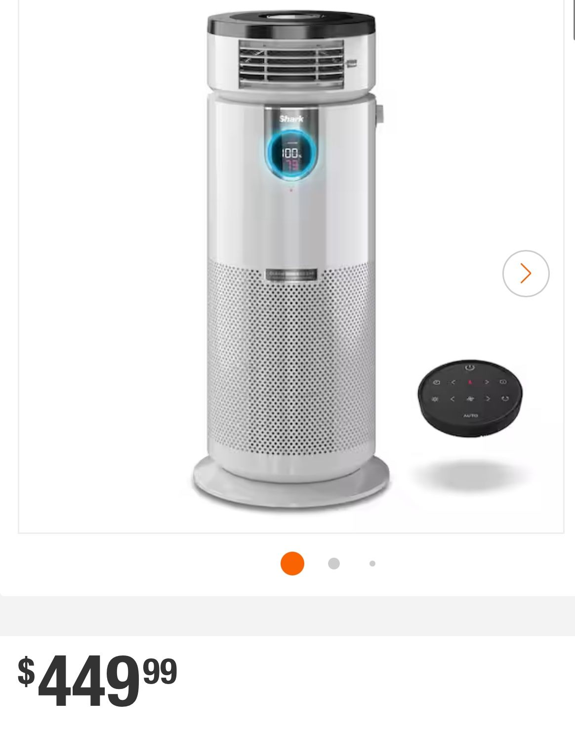 Shark Air Purifier 3-in-1 HEPA Filter, Air Purifier, Purified Heat, Purifed Fan, 1000 sq. ft.