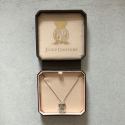 NWT Juicy Couture Silver Crystal Pendant Necklace