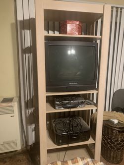 Off white Oak Entertainment Center